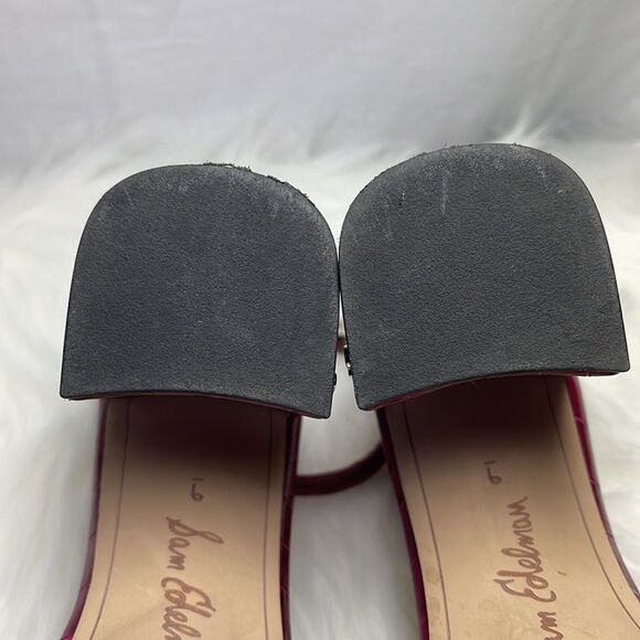 Sam Edelman Classic Daniella Croc Embossed Leather Sandals Sz 9 - Picture 8 of 9